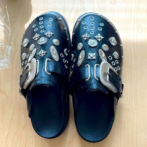 Brand new Sezanni leather, studded shoes. Closest to a women’s size 7.5-8.